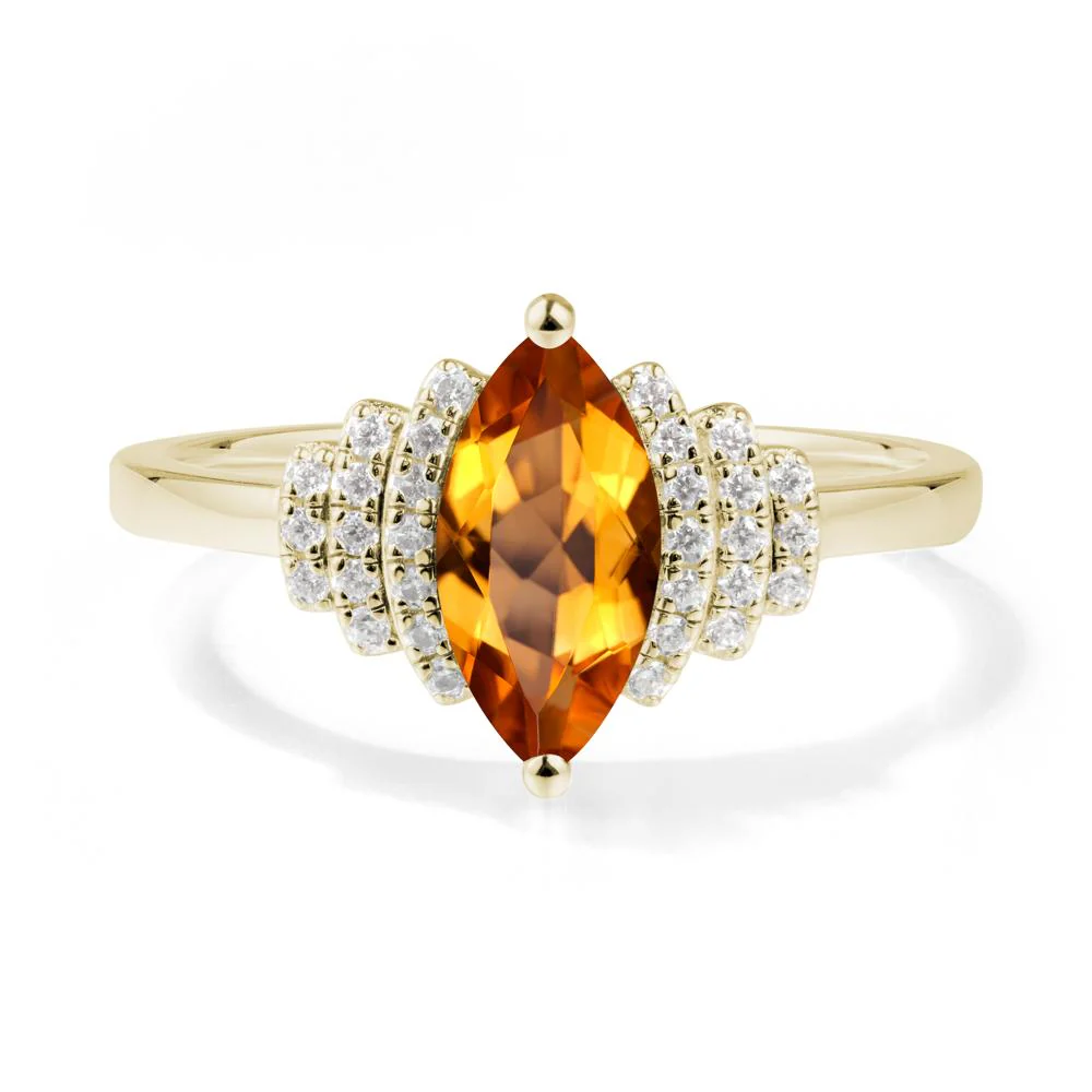 Marquise Citrine Cluster Ring