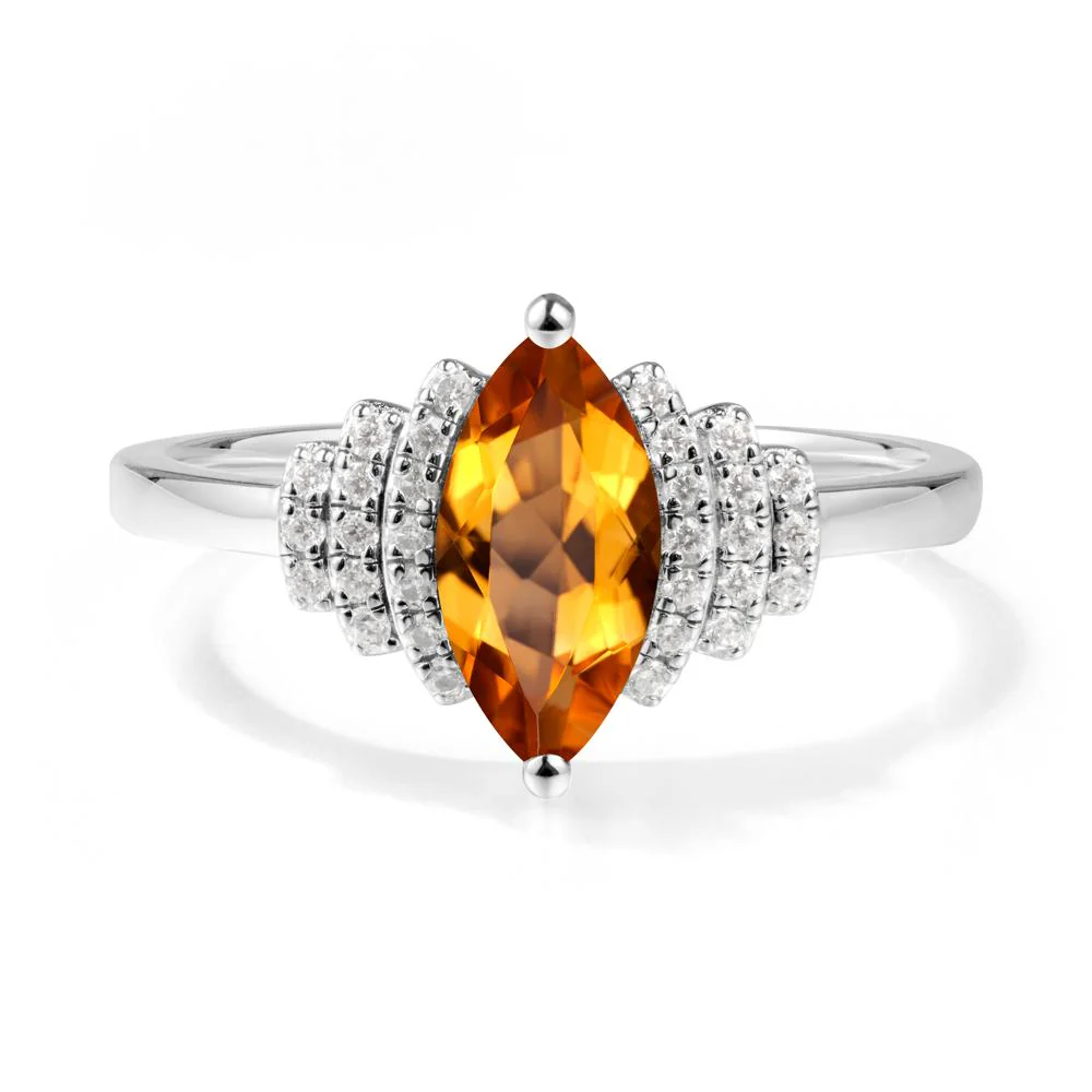 Marquise Citrine Cluster Ring - Image 9