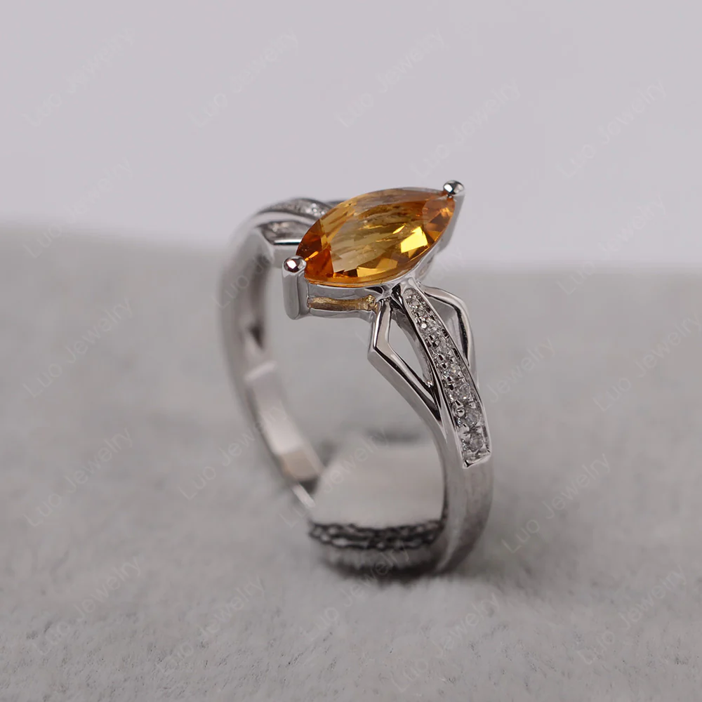 Marquise Citrine Engagement Ring - Image 2