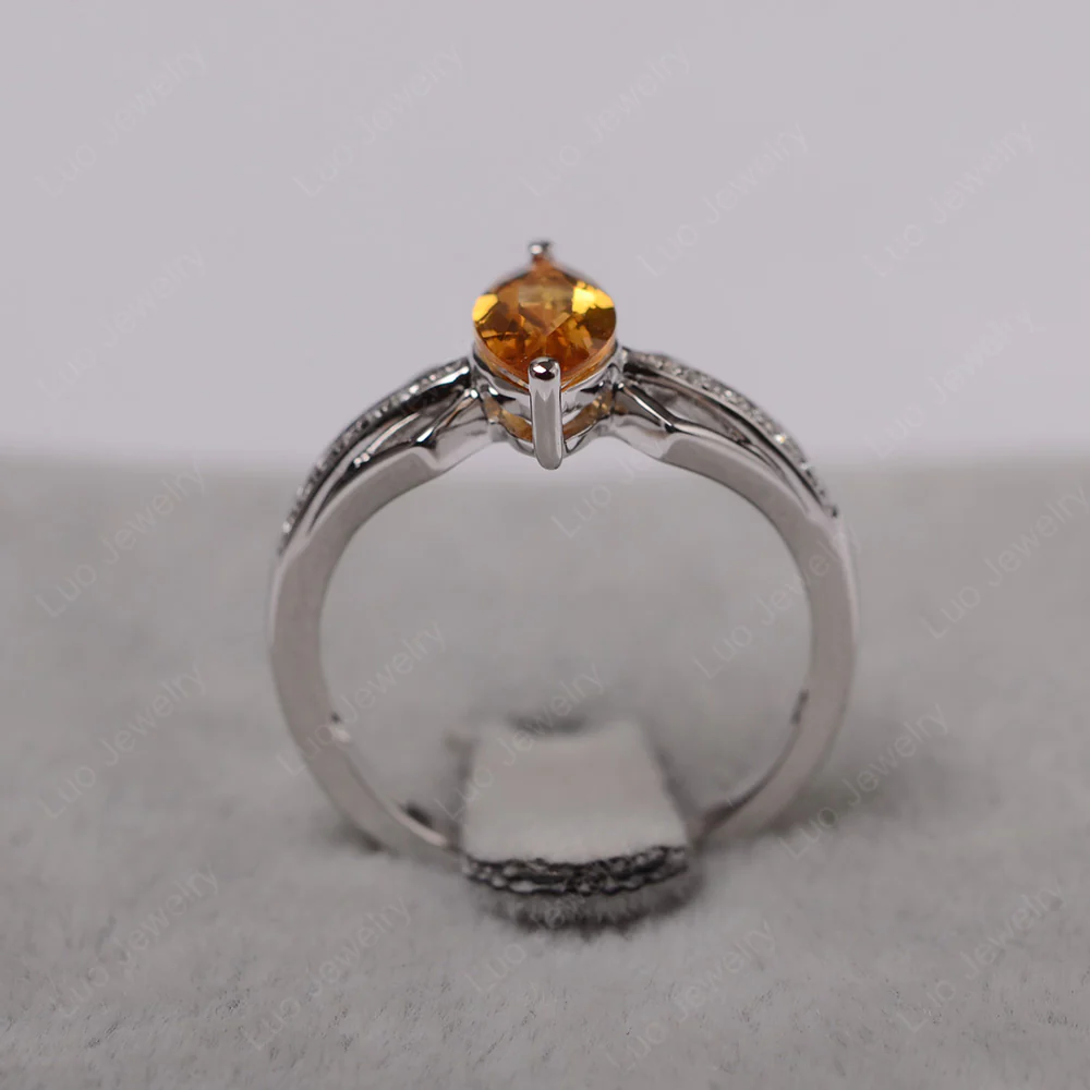 Marquise Citrine Engagement Ring - Image 3