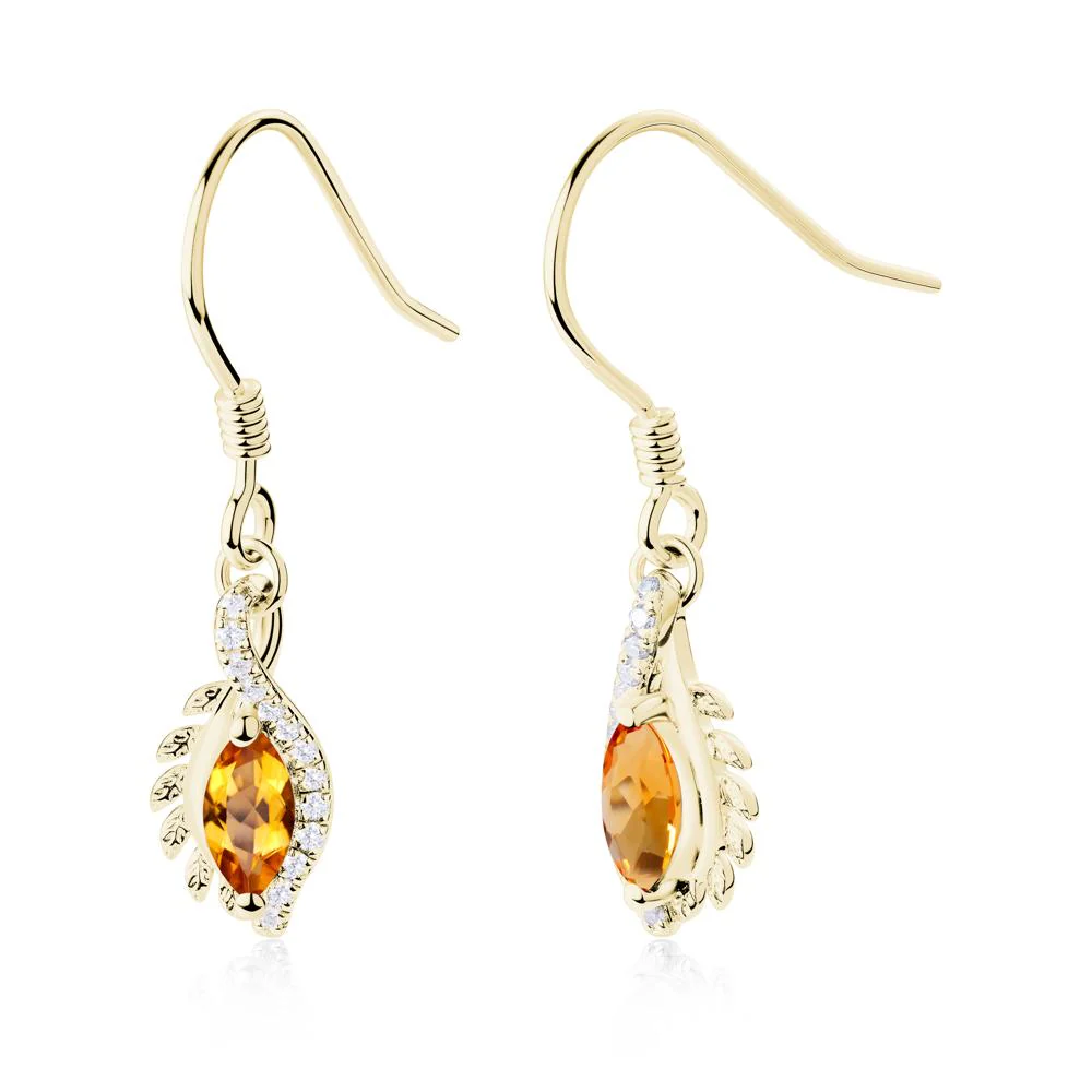 Marquise Citrine French Hook Earrings - Image 6