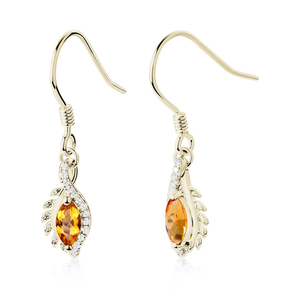 Marquise Citrine French Hook Earrings - Image 7