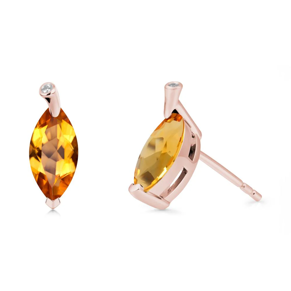 Marquise Citrine Leaf Earrings - Image 4
