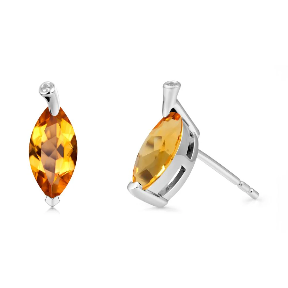 Marquise Citrine Leaf Earrings - Image 5
