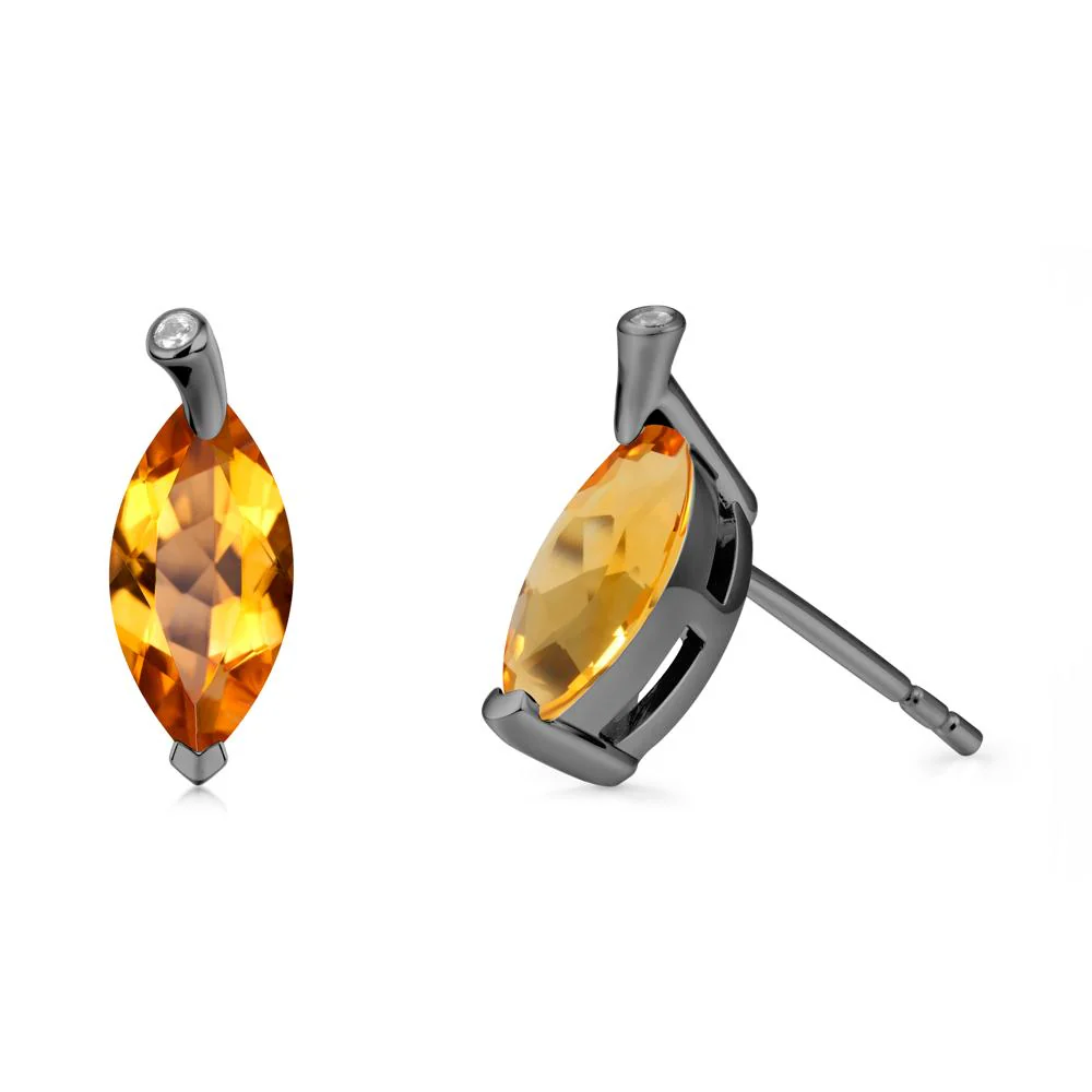 Marquise Citrine Leaf Earrings - Image 7