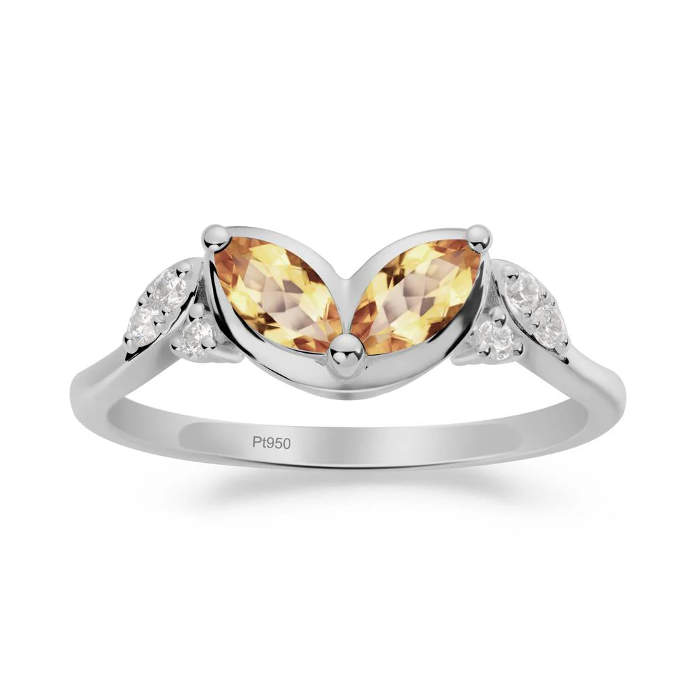 Marquise Citrine Leaf Ring - Image 2
