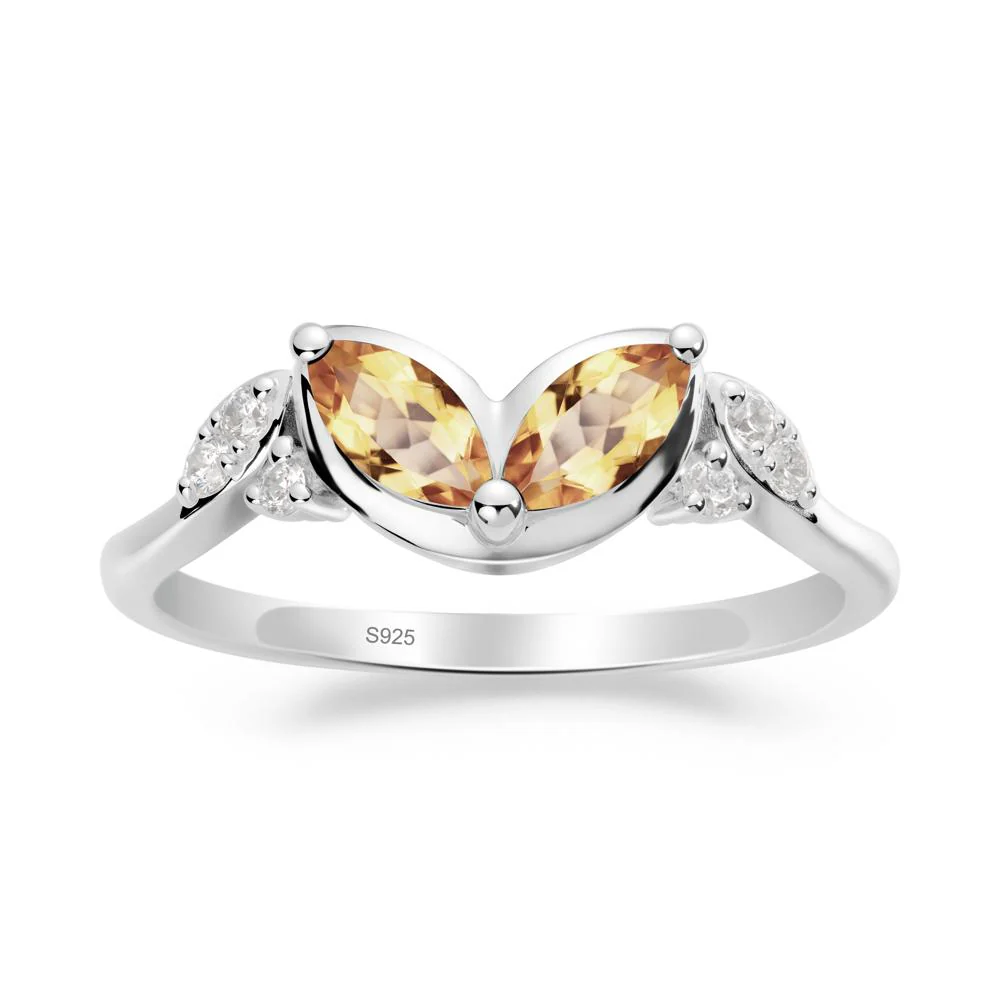 Marquise Citrine Leaf Ring - Image 6