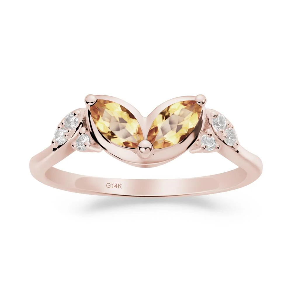 Marquise Citrine Leaf Ring - Image 8