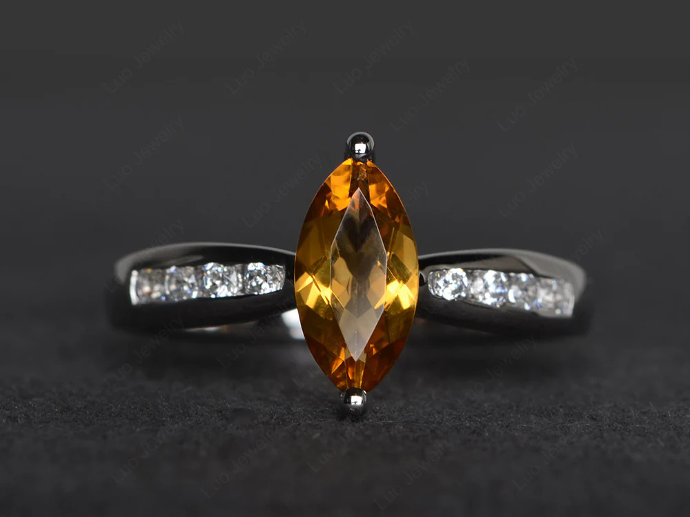 Marquise Citrine Promise Ring
