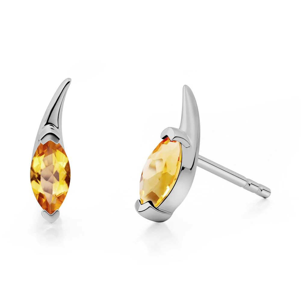 Marquise Citrine Stud Earrings - Image 3