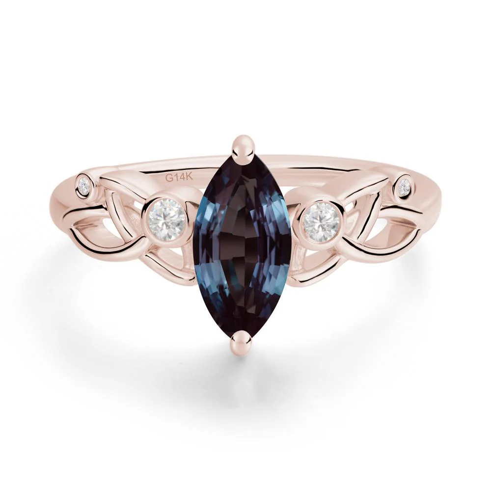 Marquise Cut Alexandrite Celtic Ring - Image 4