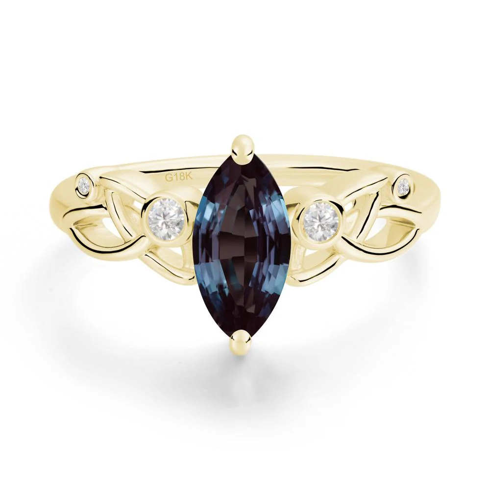 Marquise Cut Alexandrite Celtic Ring - Image 9