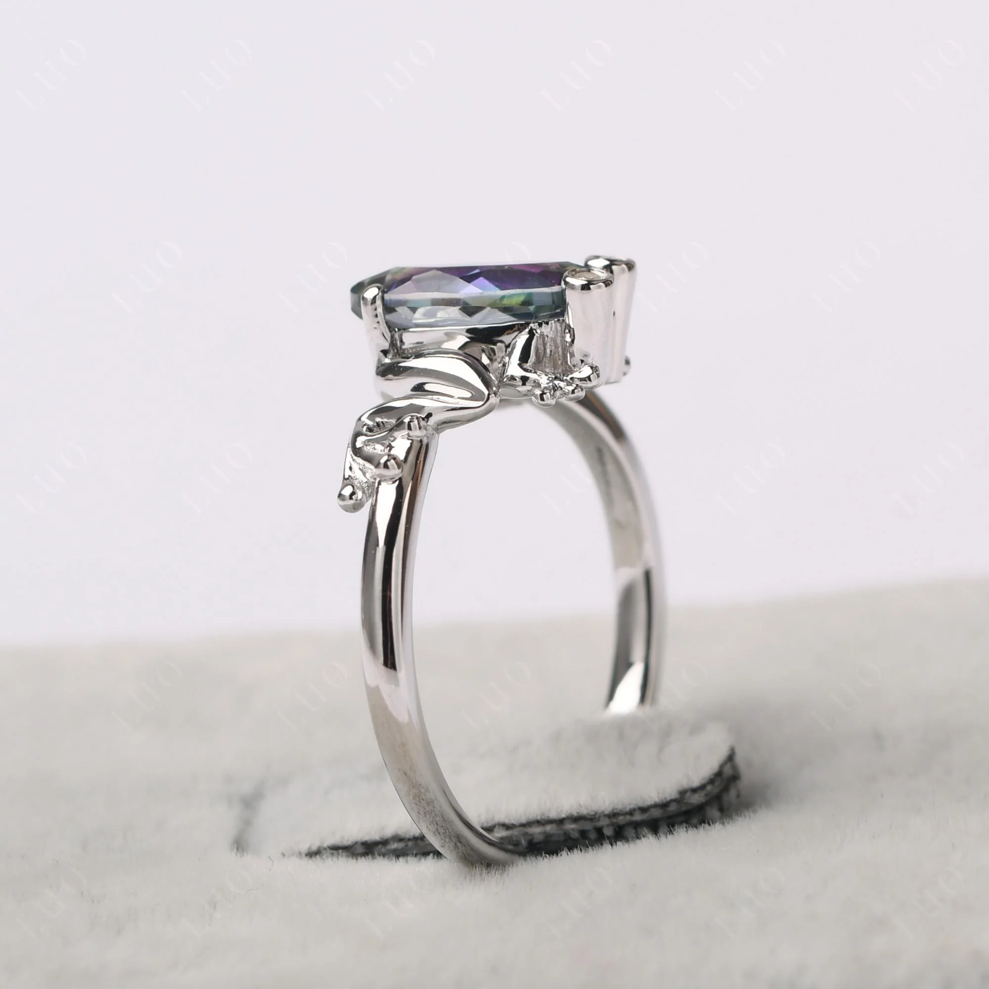 Marquise Cut Alexandrite Frog Ring - Image 14