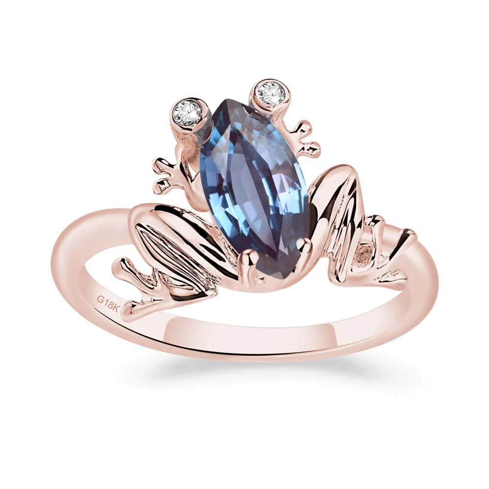 Marquise Cut Alexandrite Frog Ring - Image 9