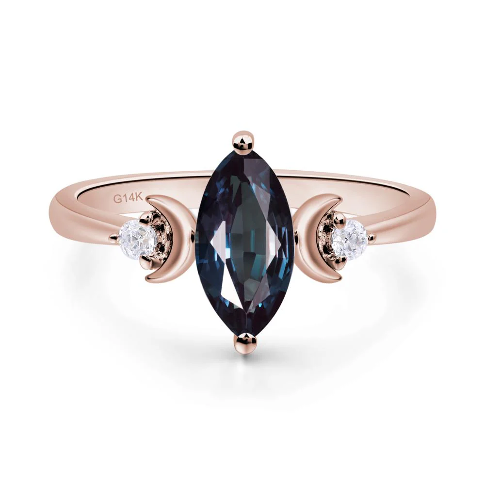 Moon Inspired Alexandrite Engagement Ring