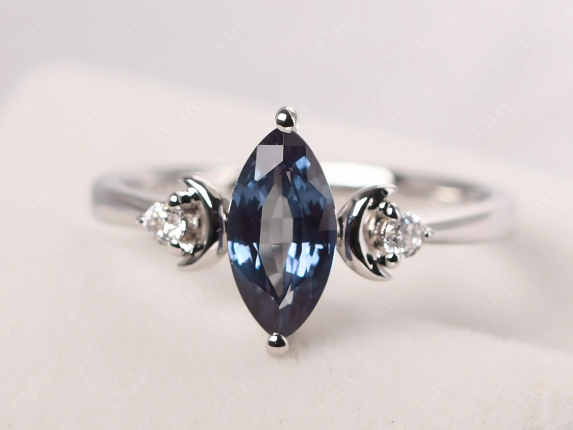 Moon Inspired Alexandrite Engagement Ring - Image 10