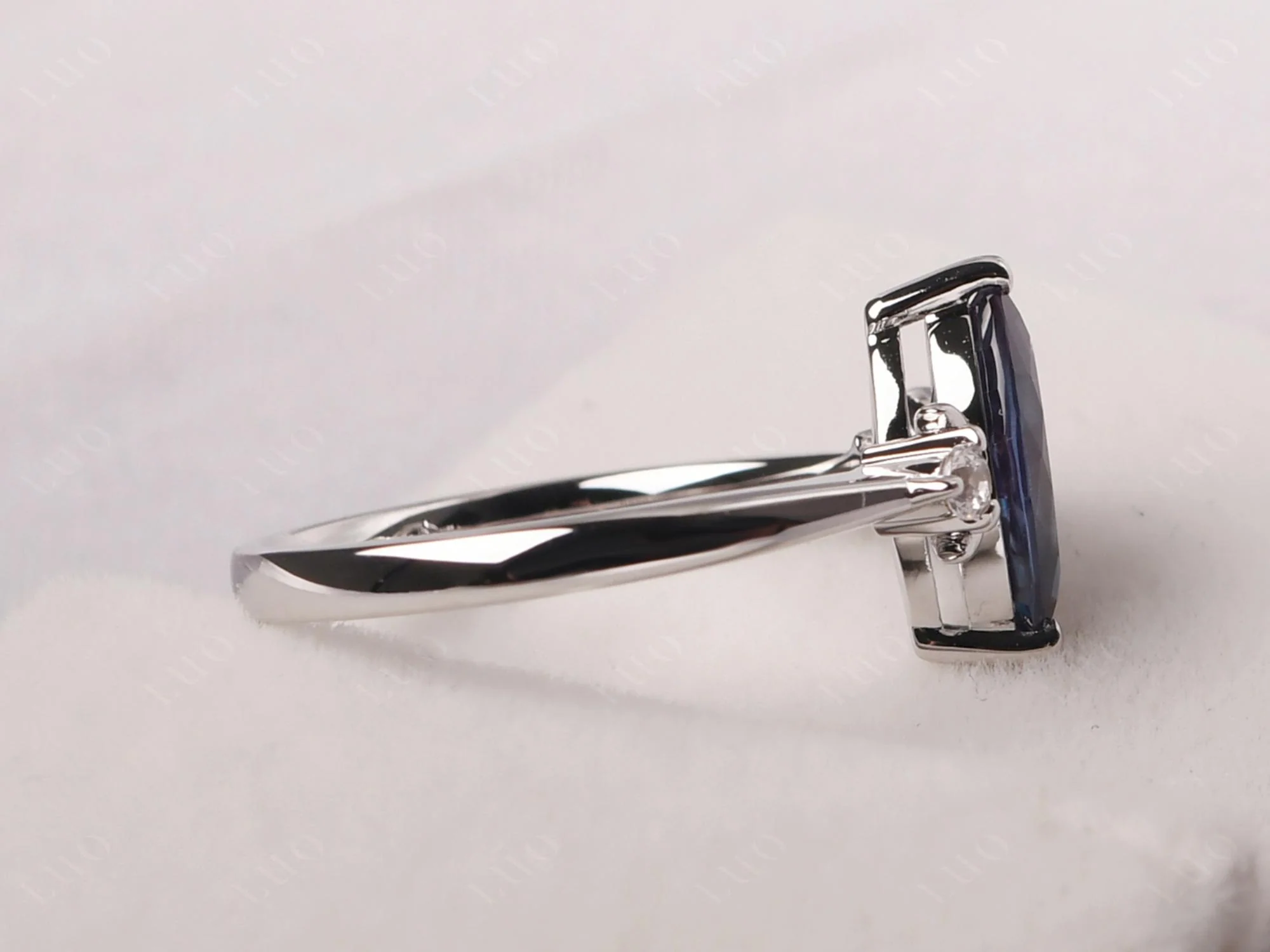 Moon Inspired Alexandrite Engagement Ring - Image 13