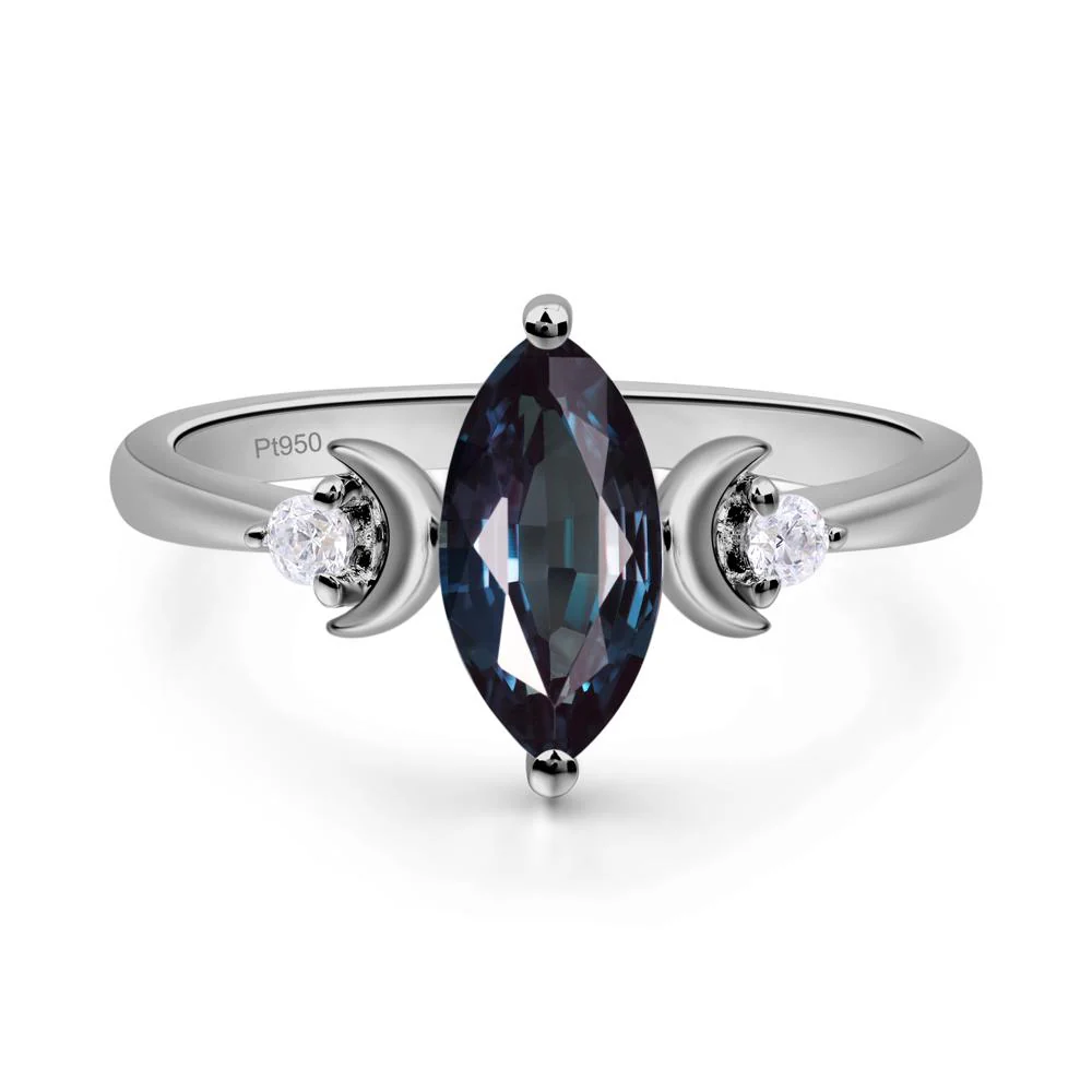 Moon Inspired Alexandrite Engagement Ring - Image 6