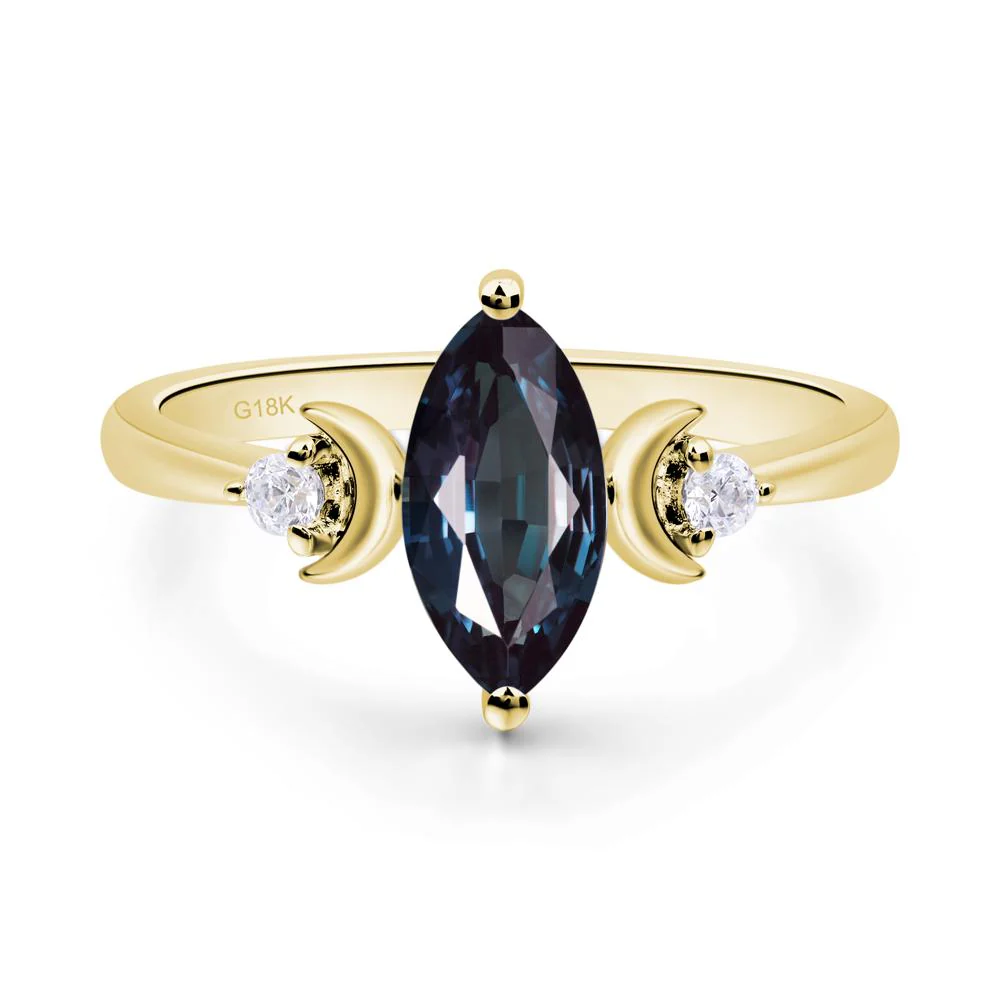 Moon Inspired Alexandrite Engagement Ring - Image 8