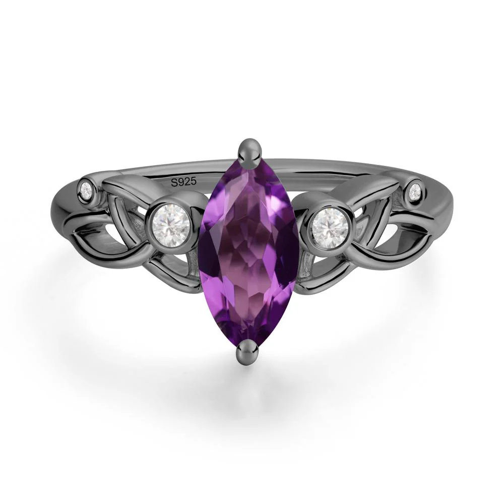 Marquise Cut Amethyst Celtic Ring