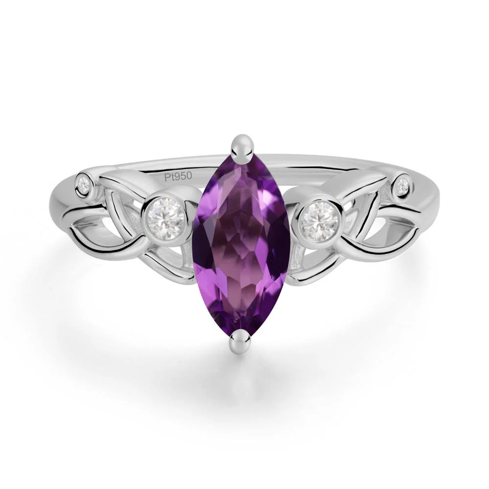 Marquise Cut Amethyst Celtic Ring - Image 9
