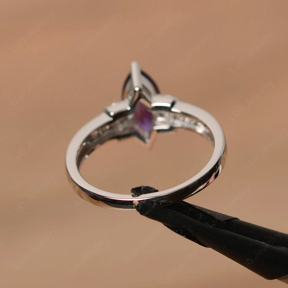 Marquise Cut Amethyst Engagement Ring - Image 3