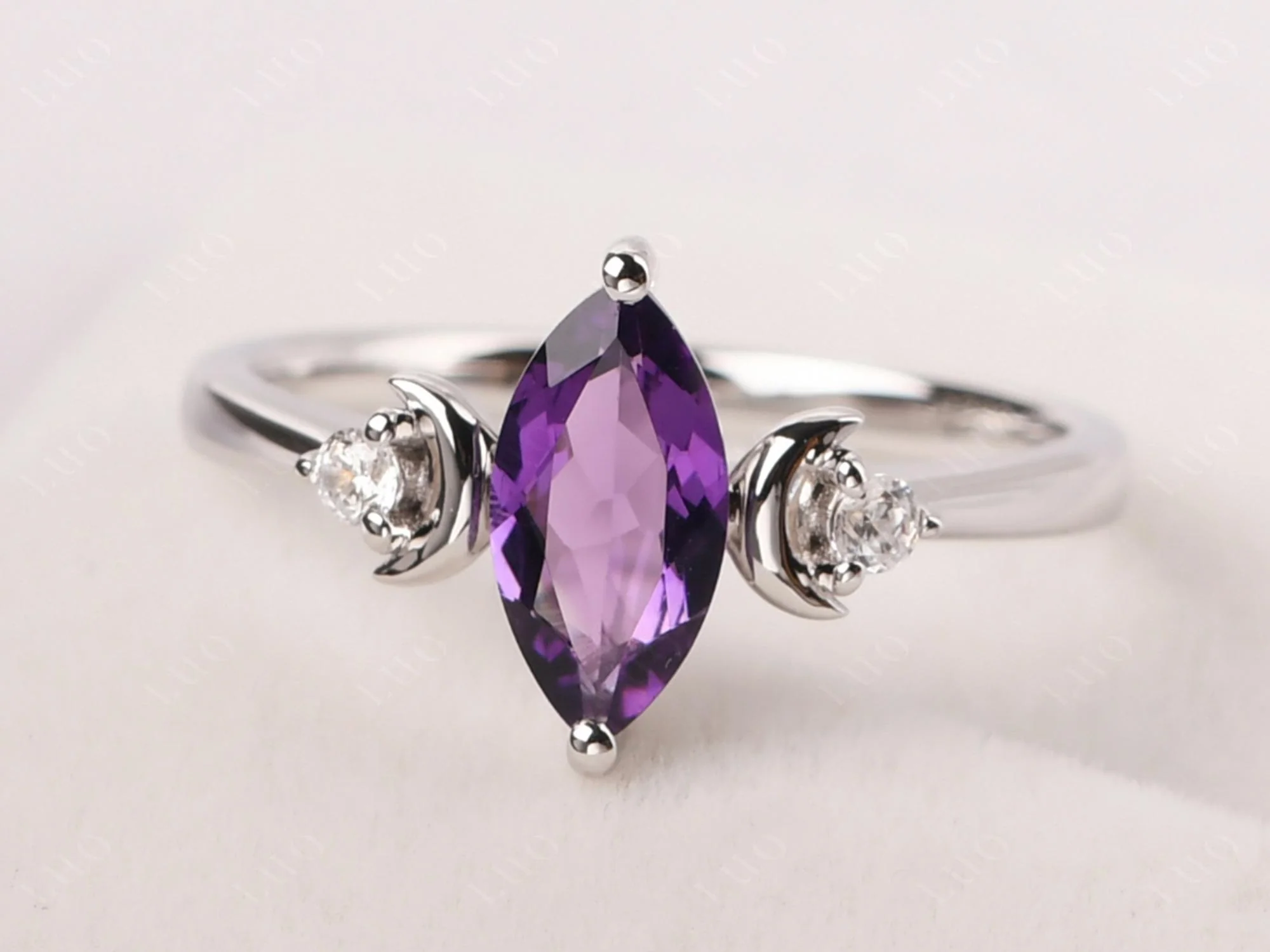 Amethyst Double Moon Ring - Image 10