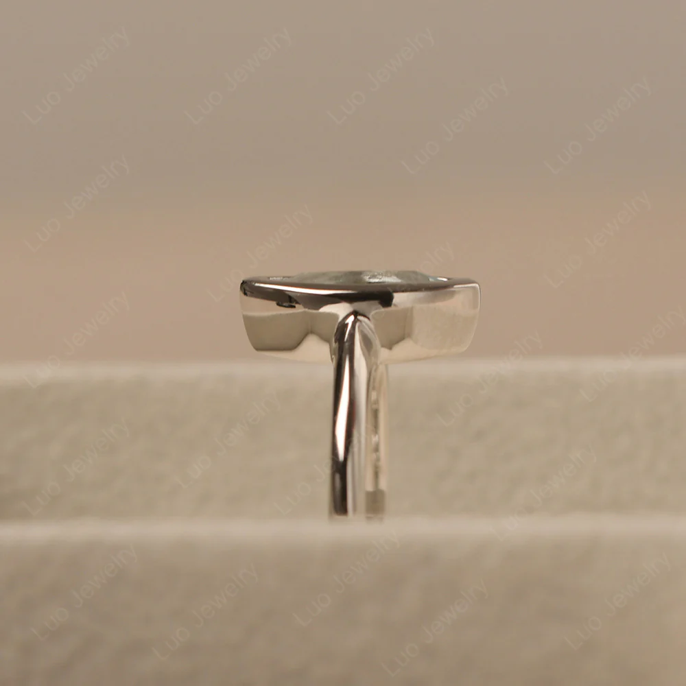 Marquise Cut Aquamarine Bezel Set Ring - Image 4