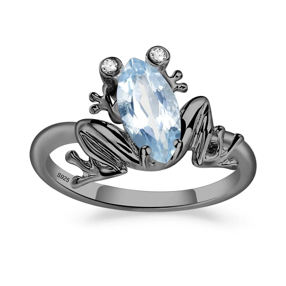 Aquamarine Ring with Frog - Image 3