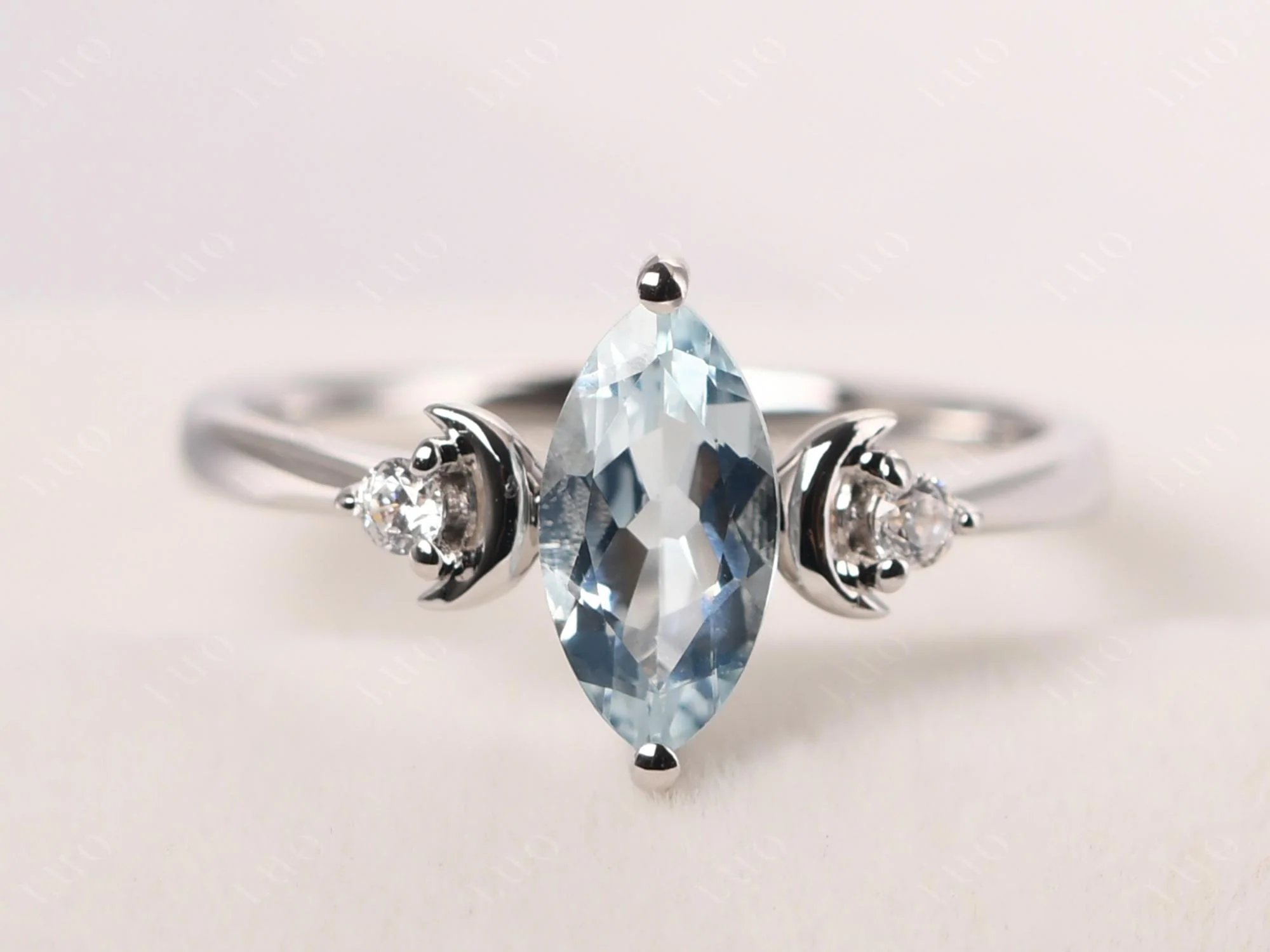 Aquamarine Moon Ring - Image 10