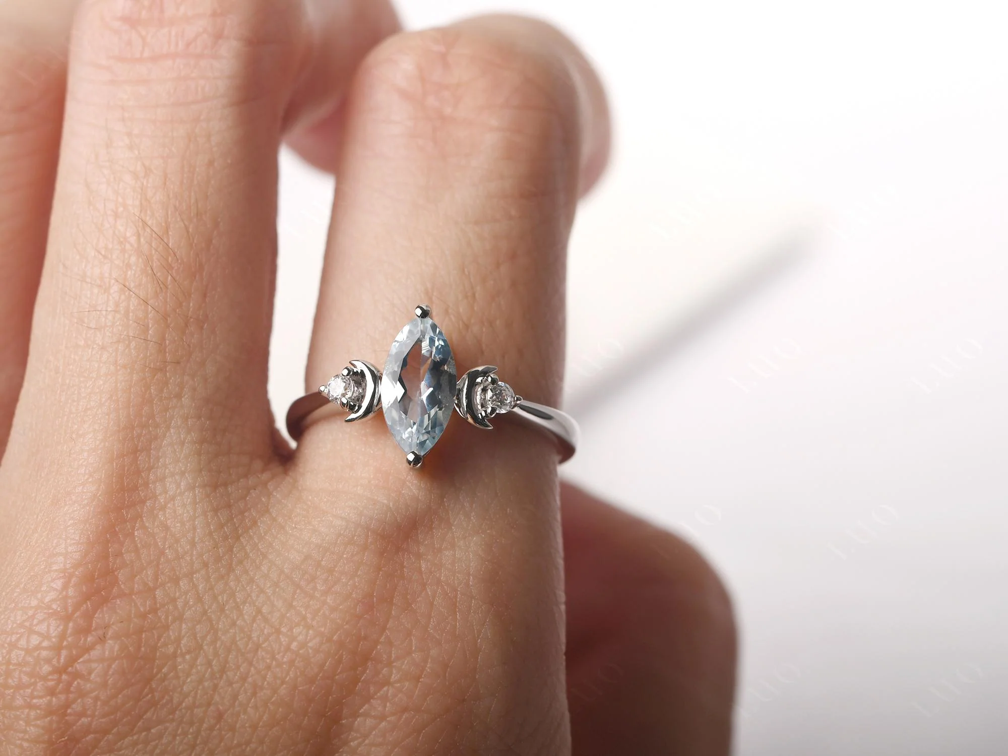 Aquamarine Moon Ring - Image 14