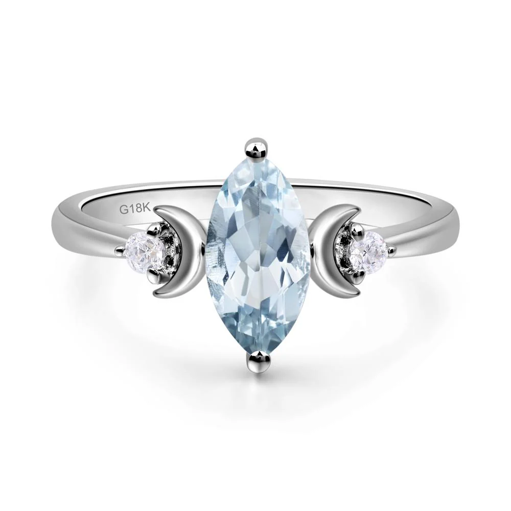 Aquamarine Moon Ring - Image 7