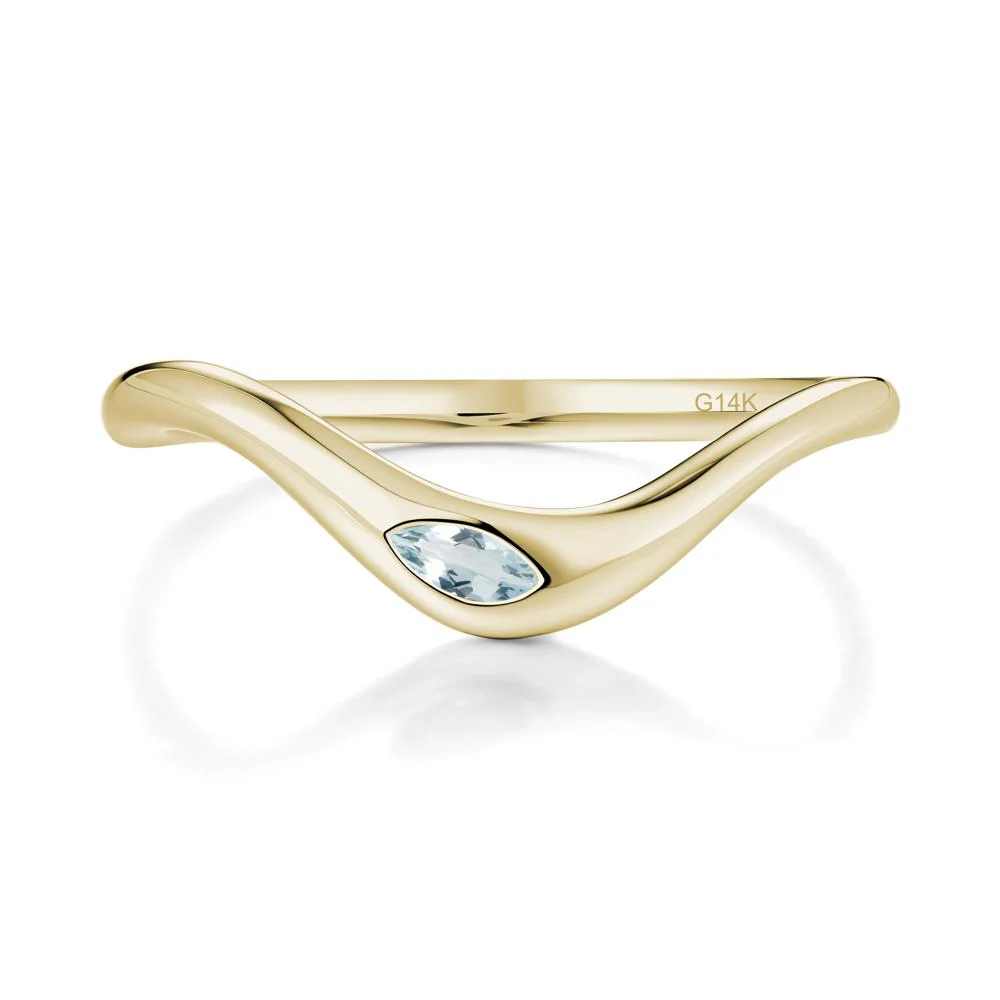 Marquise Cut Aquamarine Nesting Ring - Image 3