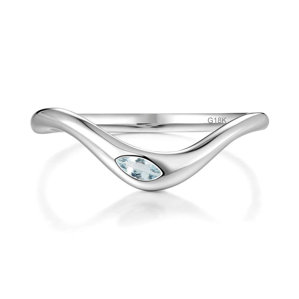 Marquise Cut Aquamarine Nesting Ring - Image 4