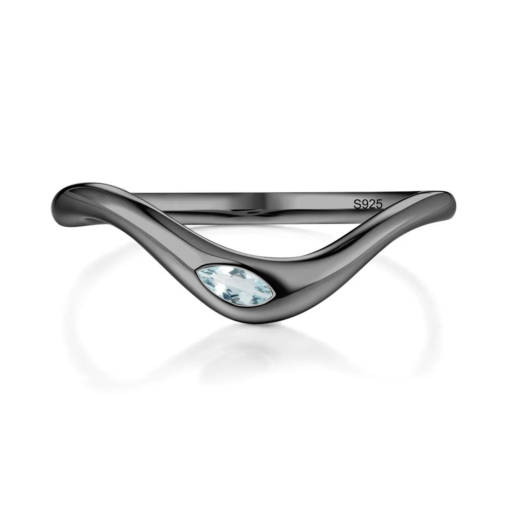 Marquise Cut Aquamarine Nesting Ring - Image 9
