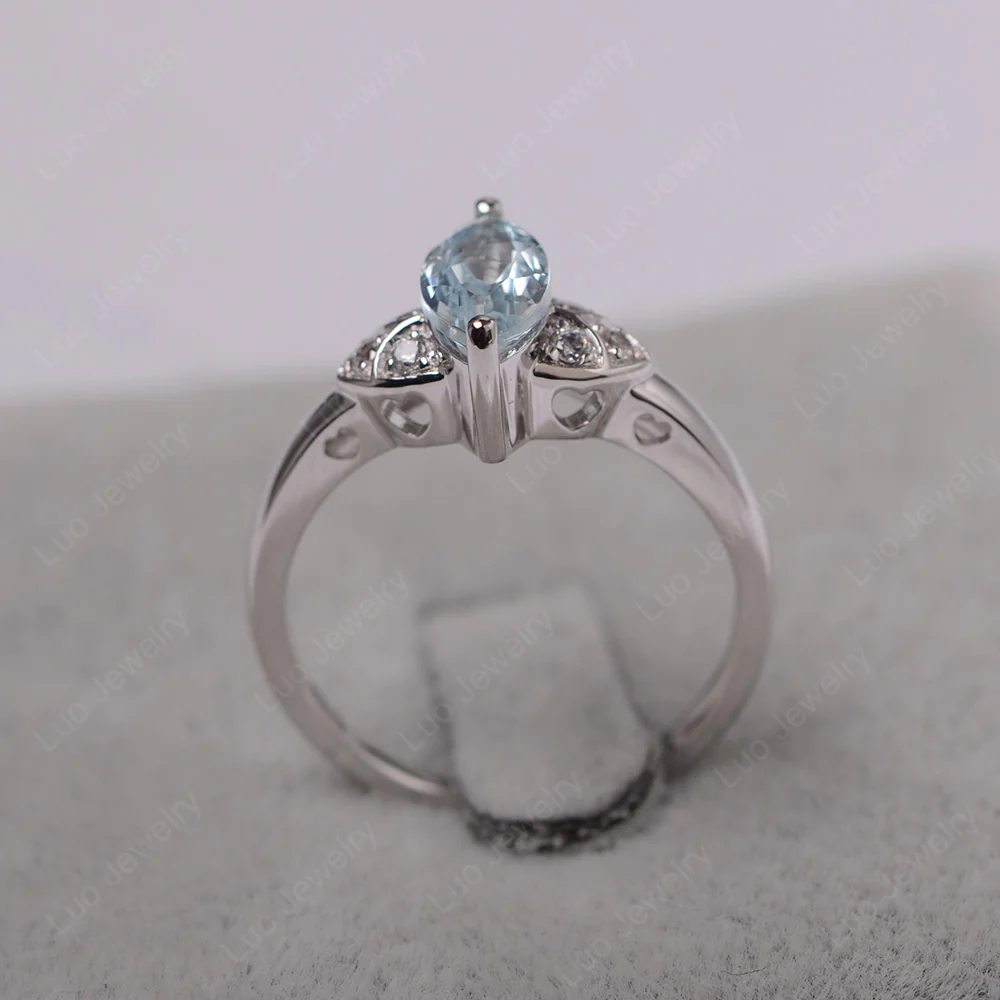 Marquise Cut Aquamarine Ring - Image 3