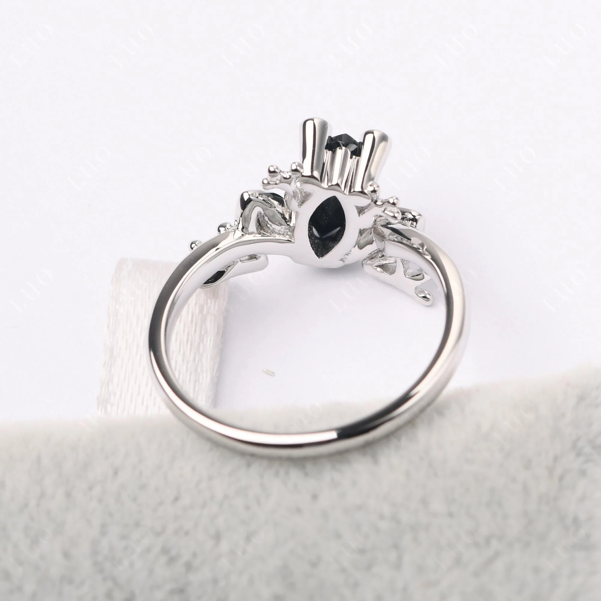 Marquise Cut Black Spinel Frog Ring - Image 12