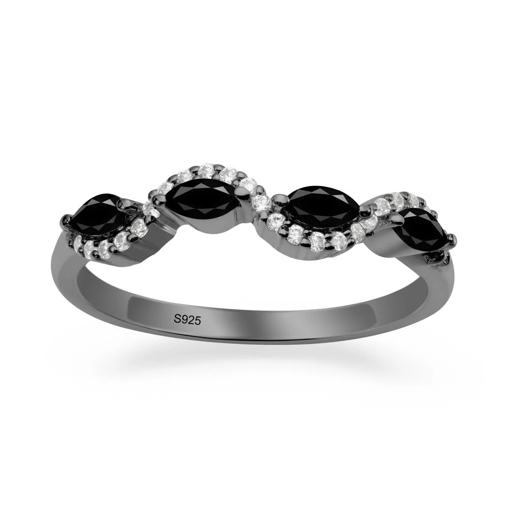 Marquise Cut Black Spinel Ring