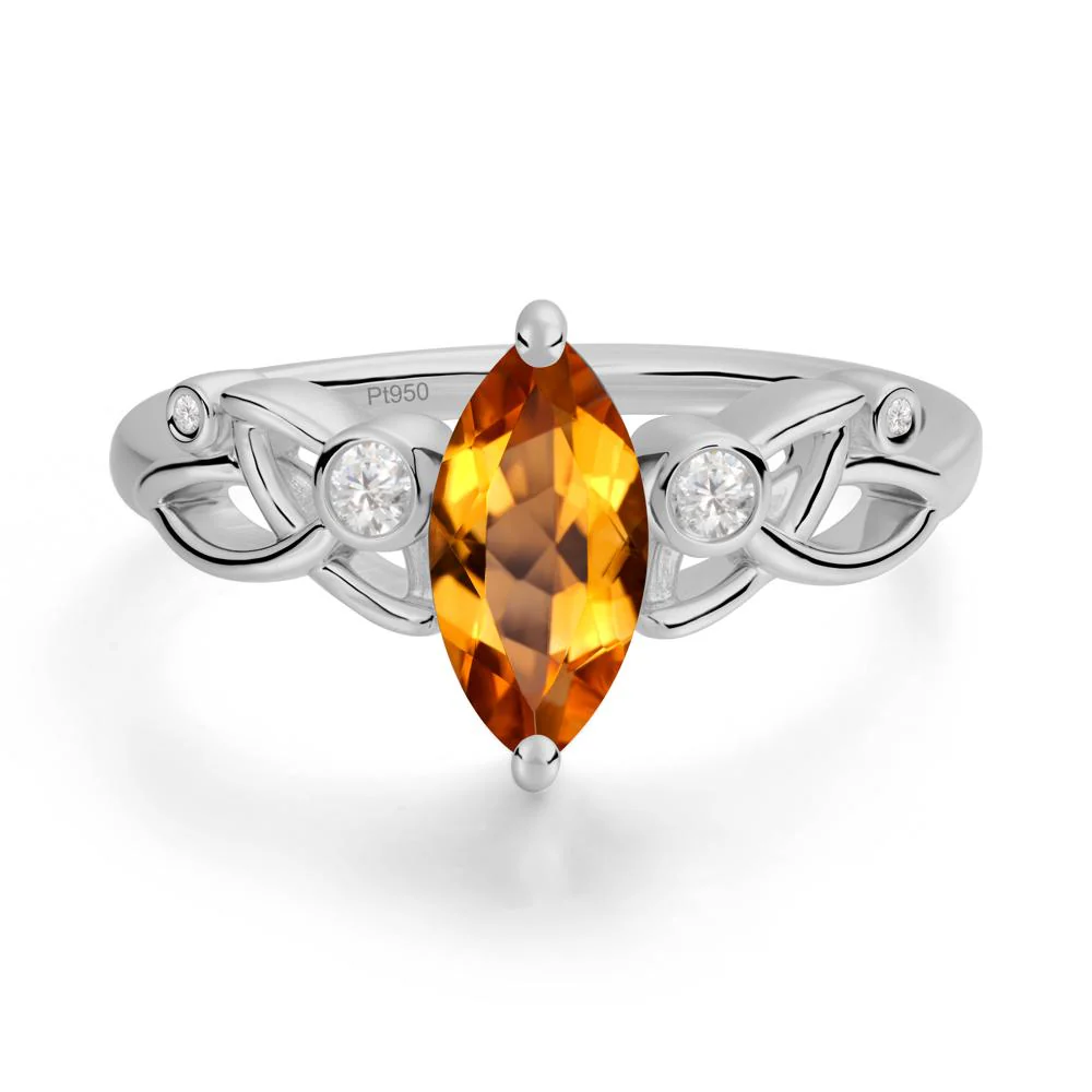 Marquise Cut Citrine Celtic Ring - Image 3