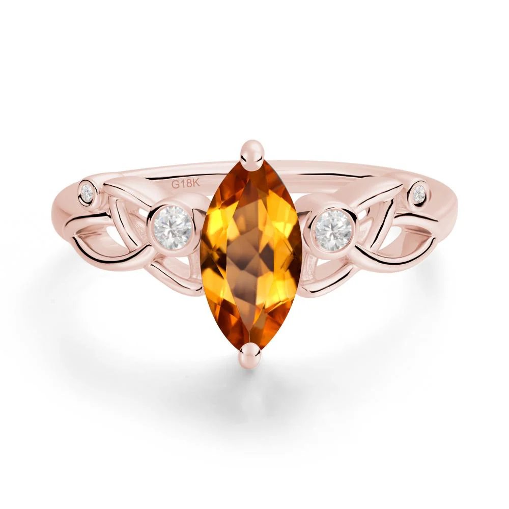 Marquise Cut Citrine Celtic Ring - Image 4