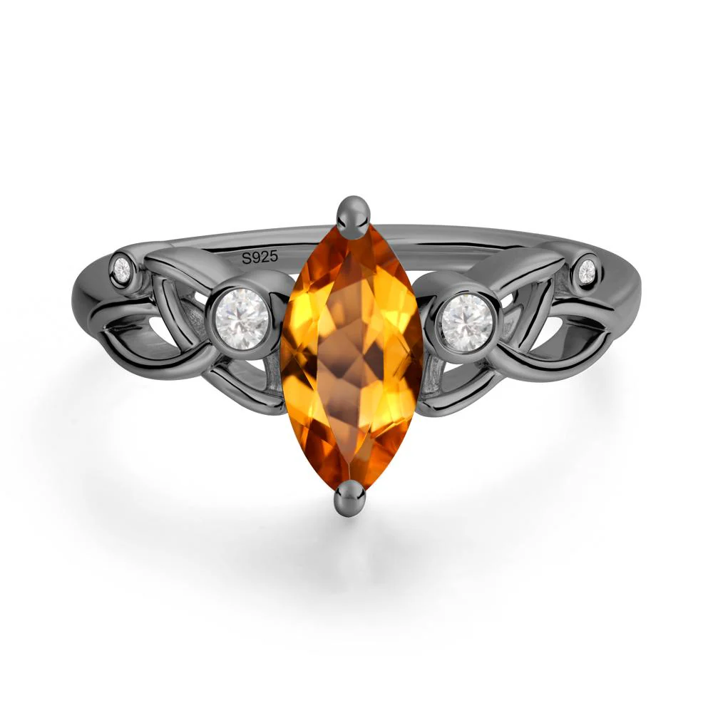 Marquise Cut Citrine Celtic Ring - Image 8