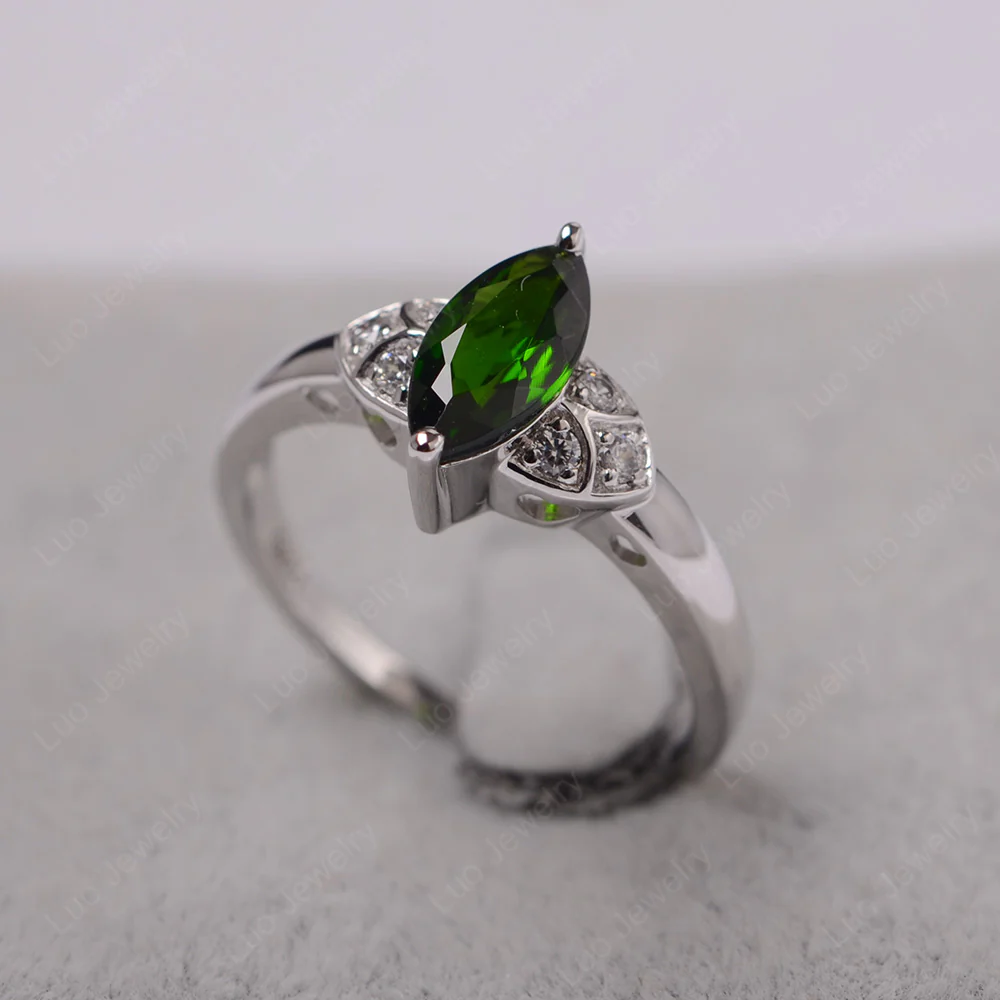 Marquise Cut Diopside Ring - Image 2