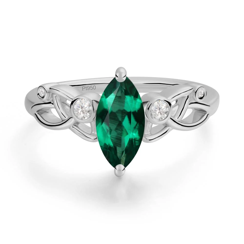 Marquise Cut Emerald Celtic Ring - Image 7
