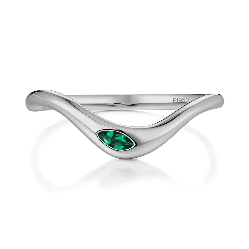 Marquise Cut Emerald Nesting Ring - Image 4