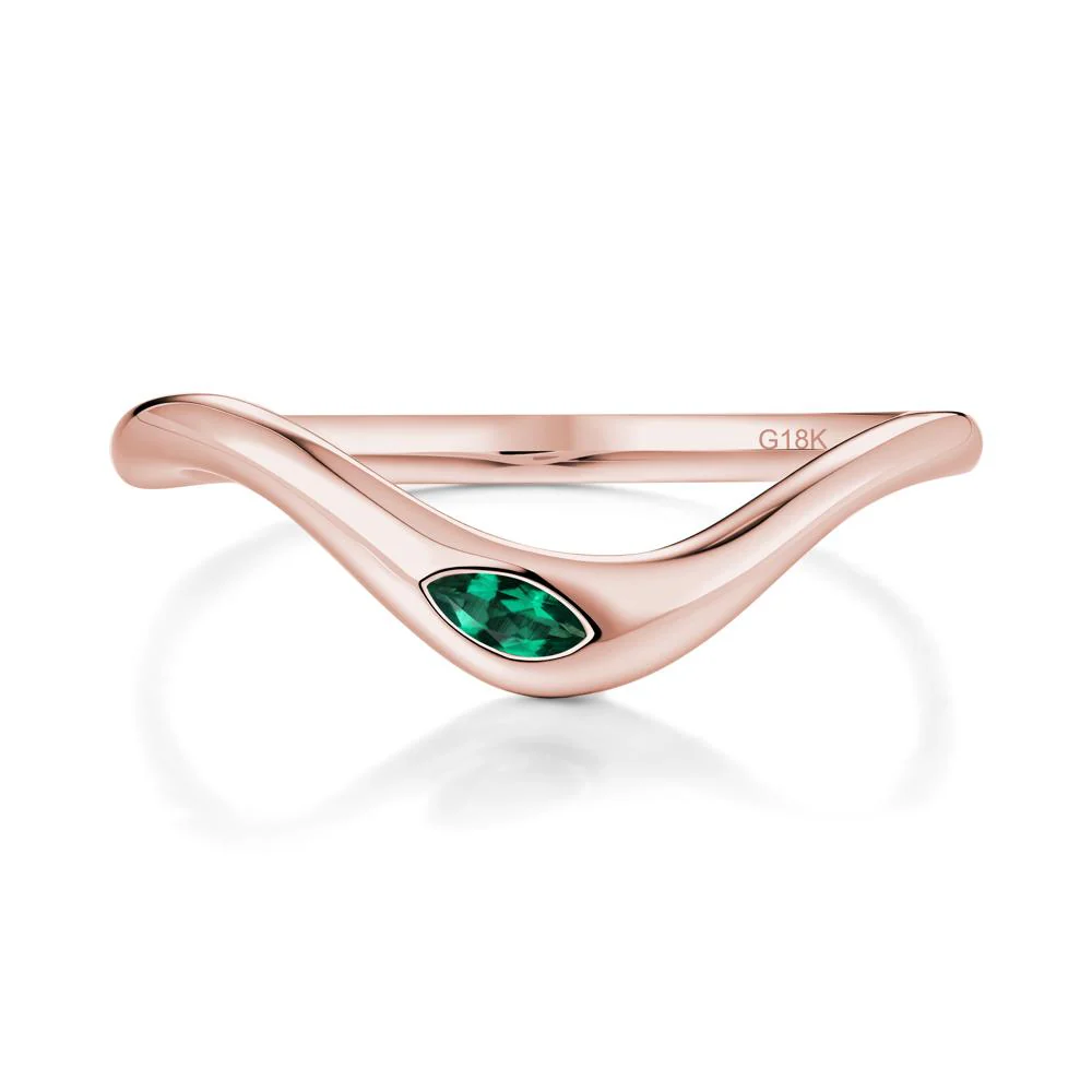 Marquise Cut Emerald Nesting Ring - Image 7