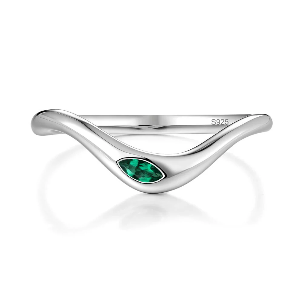 Marquise Cut Emerald Nesting Ring - Image 9