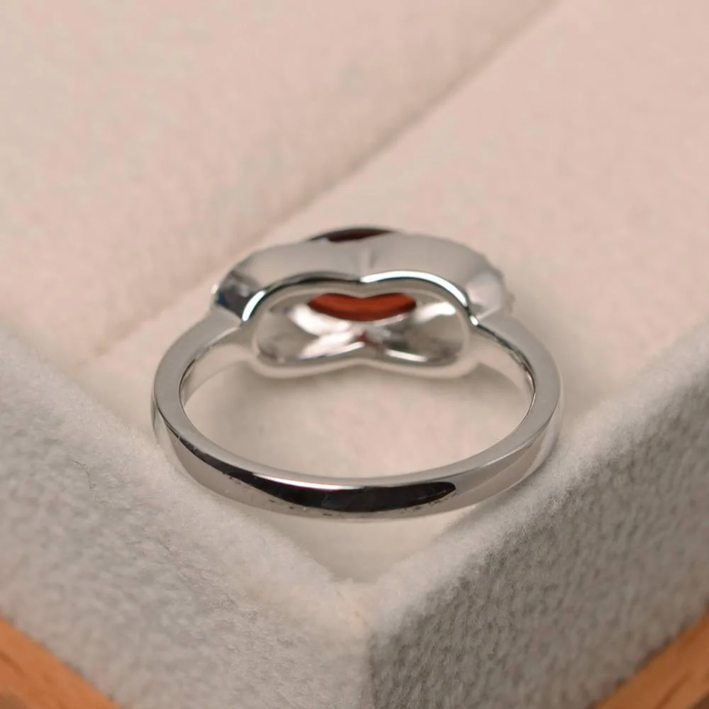 Marquise Cut Garnet East Wet Ring - Image 3
