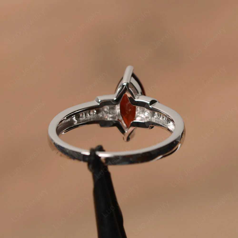 Marquise Cut Garnet Engagement Ring - Image 3