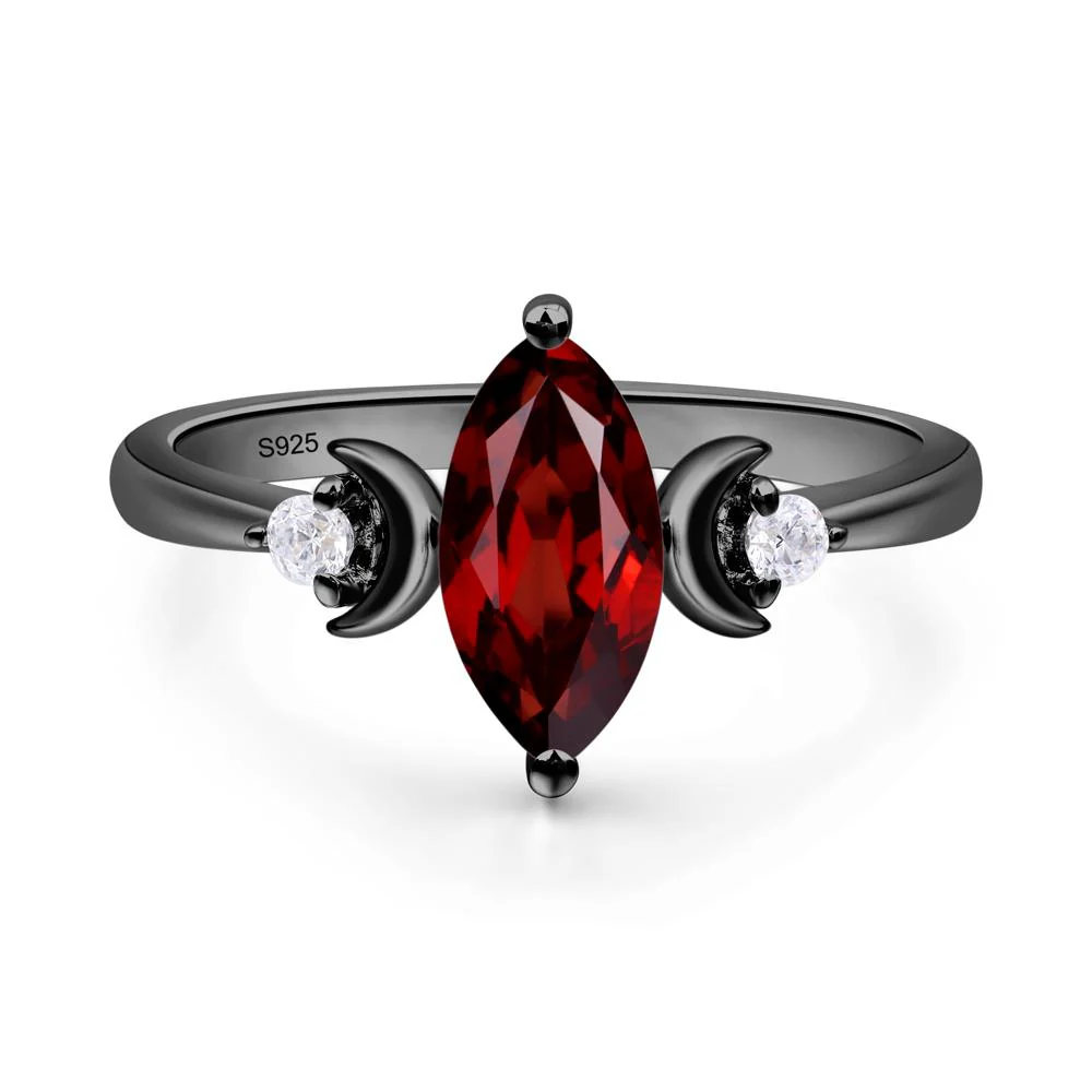 Moon Inspired Garnet Engagement Ring - Image 3