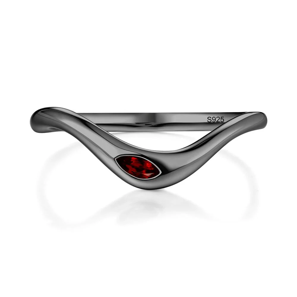 Marquise Cut Garnet Nesting Ring - Image 6